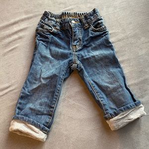 Janie and Jack Blue Jeans with Rolled up cuff. Size 12-18 Months
